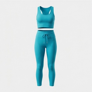 Stretchable HighWaisted Bra <b>Leggings</b> <b>Slim</b> Fit PlusSize Womens Yoga Set Gym Exercise Apparel Fitness Sports Garments - Product Image 1