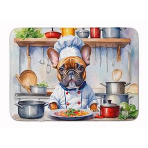 Bouledogue français le Chef tapis de bain en mousse à mémoire de forme lavable en Machine Anti-Fatigue tapis de cuisine coussin confort tapis de cuisine - Product Image 1