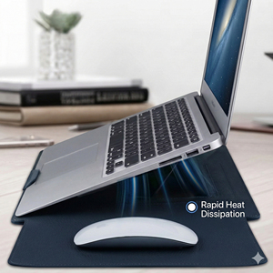 PU <b>Laptop</b> Sleeve With Adjustable Stand 25 35 45 Degree Angles Protective <b>Case</b> For <b>Laptops</b> Simple Style Black - Product Image 6