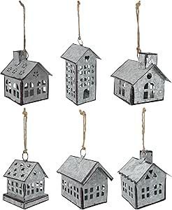 Santa Metal House Shape <b>Christmas</b> Ornaments Vintage Style Hanging Decorative Craft Items - Product Image 1