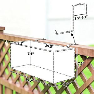Set di 2 fioriere marroni da ringhiera, fioriere pensili e vasi inclusi (solo vasi) X2 - Product Image 6