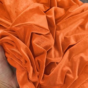 Mustard Orange 100% Polyester Velvet Fabric Wrinkle Resistant Quick-Dry Breathable Woven Medium Weight <b>for</b> Apparel Blazer Suits - Product Image 4