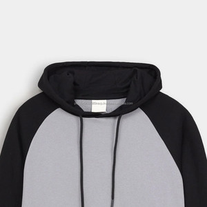 Custom High Quality Heavyweight 100% Cotton <b>Black</b> Hooded Winter Casual Pullover with Digital Printing Pocket Drop Shoulder - Product Image 2