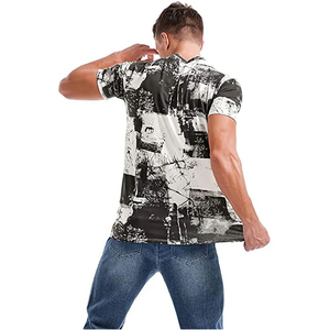 Men's Casual Digital Printing Sublimation T-<b>Shirt</b> 100% Cotton Customized Solid Color Breathable Eco-Friendly - Product Image 4