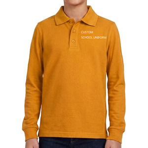 Polo à manches longues personnalisé pour garçons et filles, vente en gros - Product Image 1