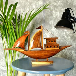 Barco de la Esperanza de Madera Hecho a Mano, Pieza Decorativa Premium Artesanal para Mesa, Decoración del Hogar para Sala de Estar, Acabado Natural - Product Image 4