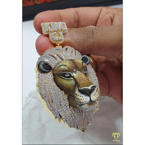 Real Moissanite Diamond Lion Pendant for Urban Fashion and Rapper Style Jewelry Necklace - Product Image 3