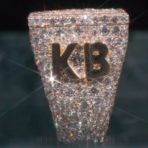 Bague Chevalière Personnalisée KB 183 Sertie de Moissanite VVS en Argent Sterling 925 pour Homme, Style Hip Hop, Bague de Présentation de Puissance - Product Image 4