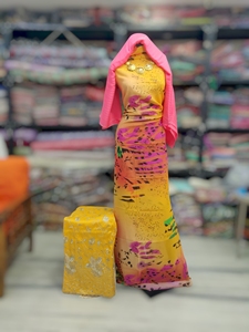 สีดำและสีม่วง เยอรมันสวิส ดีแรค ลายดอกไม้สีขาว |   ชุดเดรสงานแต่งงานโซมาเลียสุดหรู - Product Image 3