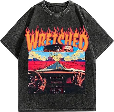 Men's Unisex Oversized T-Shirts Acid Washed Loose Fit Short Sleeve Casual Streetwear Baggy Basic Tops 100% Cotton Vintage