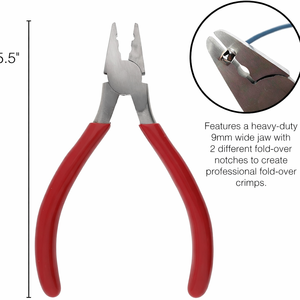 Pince à sertir pliable pour cuir, daim et fabrication de bijoux, outil de sertissage professionnel avec poignée rouge, 5,5 pouces - Product Image 3