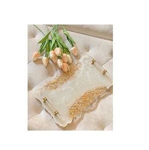 Luxury Modern Resin Serving <b>Tray</b> Best Polished <b>Table</b> Decorative Storage <b>Trays</b> Attractive Quality Resin <b>Tray</b> Rectangle Shape - Product Image 2
