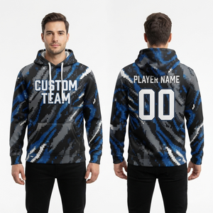 Sudadera con Capucha de Forro Polar para Hombre, con Logotipo de Equipo Personalizado en la Parte Delantera, Bolsillo, 100% Poliéster, Estampado de Camuflaje, Impresión Digital, Corte Regular, Larga - Product Image 4