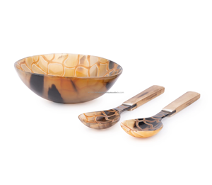 ชุดเครื่องใช้บนโต๊ะอาหารรูปเขาควายธรรมชาติหรูหราใช้ในห้องครัวงานเลี้ยงรับประทานอาหารใช้ชามสลัดผลไม้แห้งถาดสำหรับตกแต่ง - Product Image 1