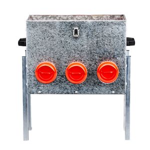 Mangiatoia Automatica per Polli con Protezione Anti-Roditori, 6 Porte, Grande Capacità 5kg, in Metallo Zincato, con Nuove Gambe e Coperchio - Product Image 2
