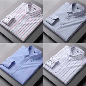 Chemise à manches longues boutonnée en coton Oxford 100% pour homme, à rayures, OEM ODM, lavage enzymatique, style business décontracté, à carreaux, vente en gros - Product Image 5