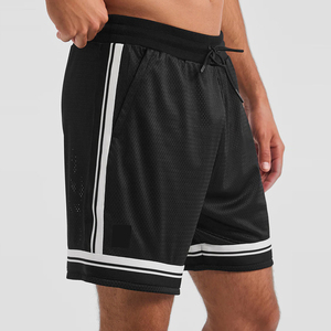 Shorts de basketball en gros pour hommes – Taille élastique, coupe mi-haute, séchage rapide, respirant, polyester/coton, sport - Product Image 5