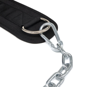 Cinturón de Inmersión Reforzado para Gimnasio, Cinturón de Nylon Acolchado con Cadena de Acero para Dominadas con Peso - Product Image 3