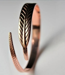 Antique Hammered Finish Handmade Copper Bracelet Traditional Modern Design Unisex Jewelry for Holiday Gift - Product Image 5