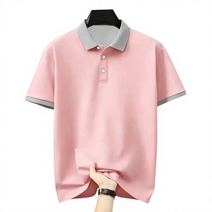 Men's Navy Blue Polo Shirt Short Sleeve Knitted Solid Color Casual Button Down Collar Design - Product Image 3