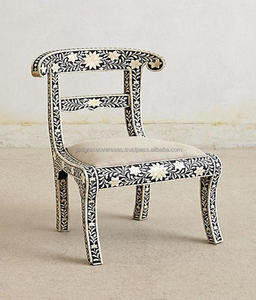 Chaise indienne décorative en incrustation d'os de la meilleure qualité au design floral d'Inde - Product Image 2