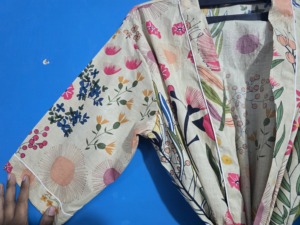 Vestido Maxi de Algodón de Lujo con Estampado Floral y Cuello en V, Kimono de Manga Corta para Mujer, Ropa Sexy para la Playa o el Salón, para Primavera y Verano - Product Image 6