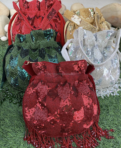 Wedding Favor Chikankari Embroidered Potli <b>Bag</b> for Women <b>Wrist</b> Handbag Gift for Bridal Wedding <b>Bag</b> - Product Image 3