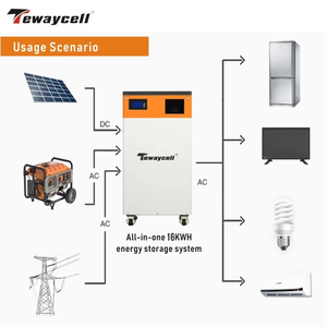 TEWAYCELL 16kWh All In One Ess Lifepo4 Battery 51.2V 314Ah 5Kw Inverter Solar <b>Energy</b> <b>Storage</b> <b>System</b> Stackable - Product Image 6
