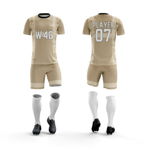 Conjunto de Camiseta y Pantalones Cortos de Fútbol para Hombre con Logotipo Personalizado, Impresión por Transferencia de Calor, Transpirable, de Secado Rápido, Antibacteriano, 100% Poliéster - Product Image 3