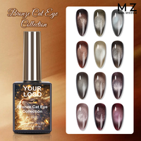 Kit de vernis gel œil de chat bronze 15ml, effet magnétique UV LED, à retirer par trempage, avec effet scintillant, personnalisation de marque privée disponible