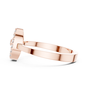 Luxury Rose Gold Plated Spiral Halo Ring with Round Cut Crystal <b>Stones</b> Elegant Minimalist Fashion Jewelry for Women - Product Image 5