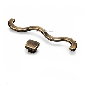Minimalist Black Brass Cabinet Handle and Knob Set for Hotel Dresser <b>Drawer</b> Wardrobe Use Durable Design - Product Image 3