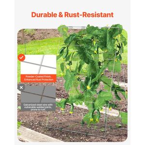 Set di tralicci pieghevoli in metallo da 35 x 55 pollici per cetrioli, con clip per piante rampicanti, per orti rialzati, recinzioni da giardino e accessori per tralicci - Product Image 2