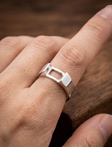 Genuine 925 Sterling Silver 7x5mm East West Emerald Cut Semi Mount <b>Ring</b> Rectangle Stone <b>Blank</b> Collet <b>Ring</b> Setting - Product Image 3