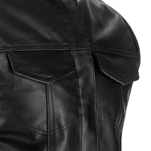 Latest Design Wholesale Cheap Price Men Leather <b>Vest</b> Comfortable Breathable Leather <b>Vest</b> Made In Pakistan - Product Image 4