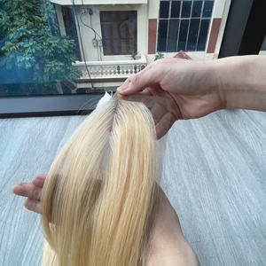 Cabello humano virgen vietnamita de lujo, liso y rubio, para mujeres, precio de fábrica al por mayor, color de moda, trama de cabello. - Product Image 6