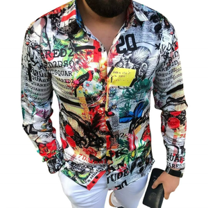 Nueva Blusa Estampada para Hombre, Estilo Casual, Corte Ajustado, Manga Larga, para Primavera y Otoño - Product Image 4