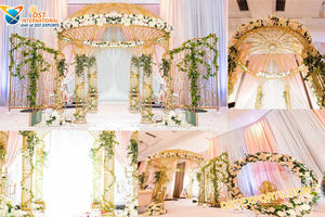 Mandap de Metal para interiores de boda único, vela moderna Chuppah, encendido de cristal, configuración moderna, decoración asiática de boda - Product Image 2