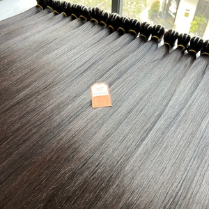 Vente en gros de qualité supérieure 100% extensions de cheveux Remy humains naturels os noir cheveux crus vietnamiens droits prix d'usine - Product Image 3