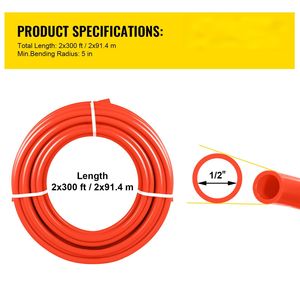 Tubería PEX de 300 pies, roja y azul, de 1/2 pulgada, para calefacción por suelo radiante, sistema HVAC doméstico, barrera de oxígeno, plomería de agua fría para suelo radiante - Product Image 1