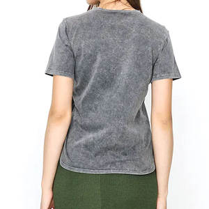 Camisetas de Manga Corta Extra Grandes Personalizadas para Mujer, Lavado Ácido, Color Liso, Ecológicas, Transpirables, de Secado Rápido, 100% Algodón, Estilo Urbano - Product Image 2