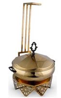 Plat de service rond en acier inoxydable durable Royal avec couvercle pour buffet, chauffe-plats pour fêtes, traiteurs, hôtels et restaurants