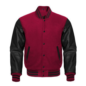 Chaquetas de Béisbol Estilo Collage para Hombre, Chaqueta Varsity Vintage con Mangas de Cuero, Chaqueta Personalizada con Logotipo Bordado en Lana Chenille, Chaqueta Letterman de Béisbol - Product Image 3