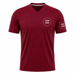 เสื้อฟุตบอลสั่งทำสีแดงเลือดหมู คอวี แบบคลาสสิก พิมพ์ชื่อทีมและหมายเลขด้วยเทคนิค Sublimation แห้งเร็ว ขายส่ง รับผลิตแบบ OEM - Product Image 1