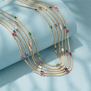 AMBER JEWELS Collar de Diamantes de Corte Brillante Cultivados en Laboratorio, Chapado en Oro de 14K para Mujer, Certificado IGI, Estilo Clásico para Uso Diario T-3090 - Product Image 3