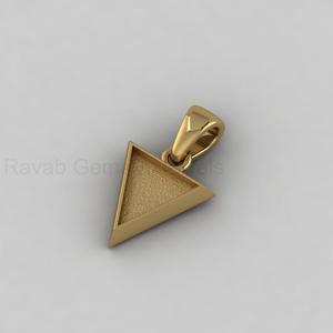 Base Triangular de Plata de Ley 925 Chapada en Oro de 14k de 10mm para Cabujón, Engaste en Blanco para Joyería DIY con Resina, Fornituras para Recuerdos - Product Image 5