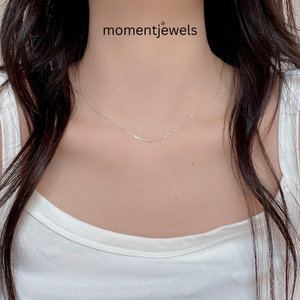 Minimalist 925 Silver Link <b>Chain</b> Necklace Adjustable Fine <b>Chains</b> Jewelry for Women Gift Party Wedding - Product Image 5