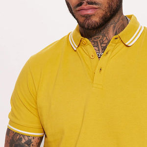 T-shirt décontracté / Conception de logo personnalisé, design élégant de haute qualité avec col rabattu, tissu doux, lavage vintage pour homme - Product Image 3