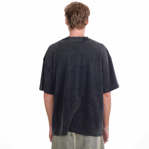 T-shirt en coton délavé à l'acide pour hommes, coupe classique, imprimé, streetwear de haute qualité, t-shirts graphiques vintage - Product Image 2