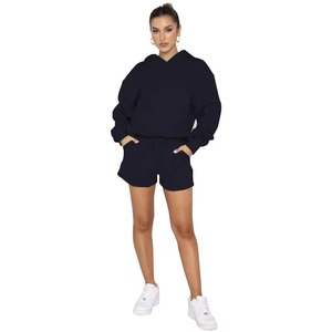 Spring 2025 Women's Long Sleeve round Neck T-Shirt High Waist <b>Short</b> Pants Basic Sportswear Set Solid Color Casual Fitness Outfit - Product Image 5